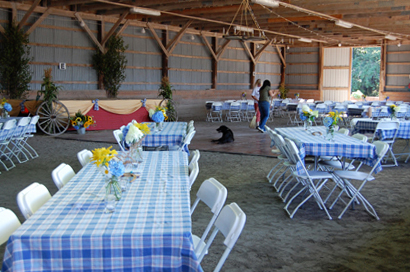 tables set up for a function