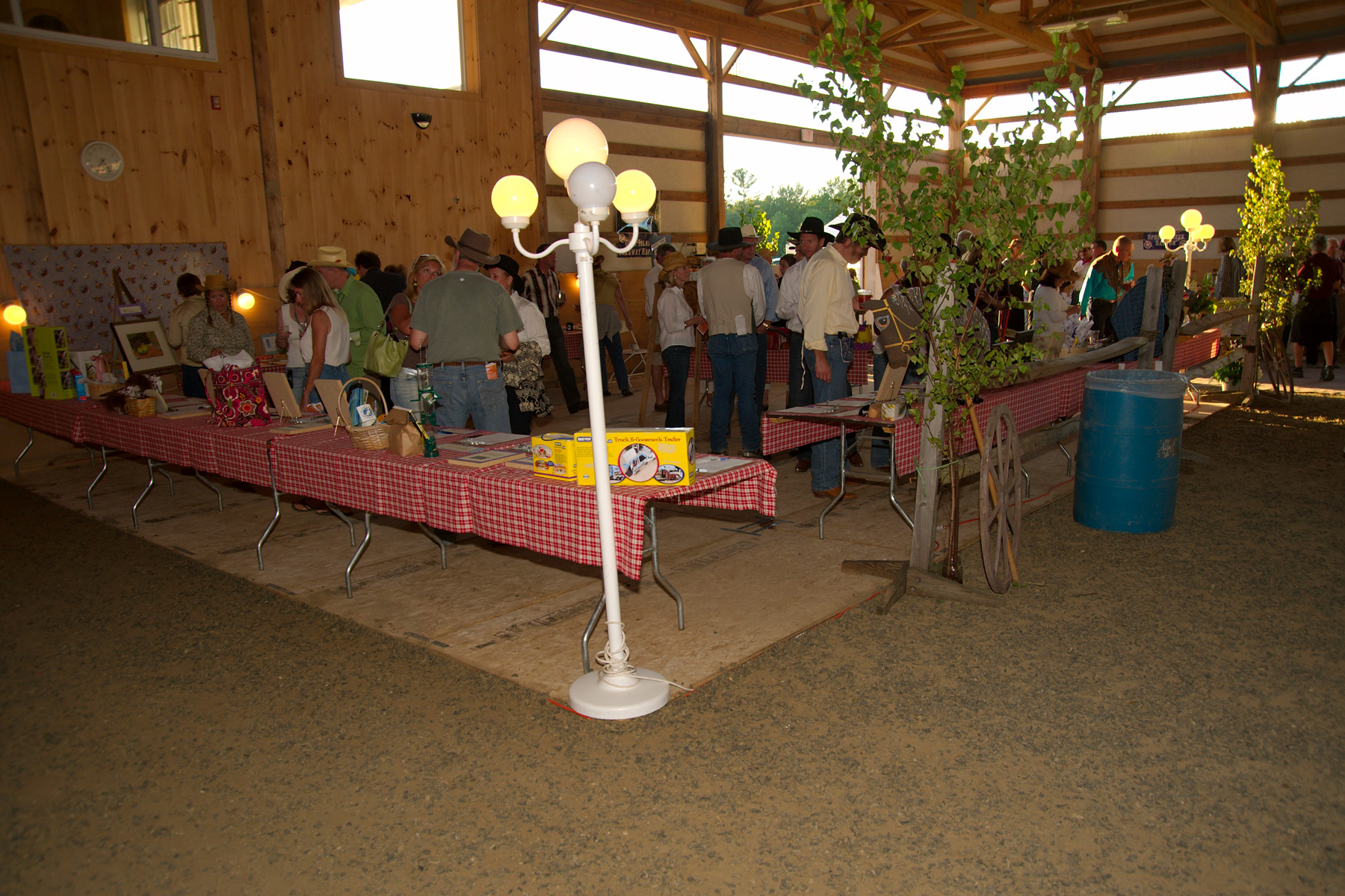 tables set up for a silent auction